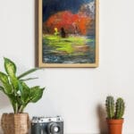 لوحة زهرة وراء الجبل ٦٠ × ٨٠ سم