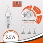 لمبة كاندل دمعة كريستال سمارت 3 مستويات فينوس