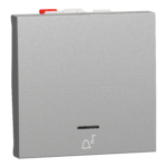 زر جرس نيو يونيكا عريض بلمبة و علامة ١٠ امبير , شنايدر اليكتريك ,المونيوم