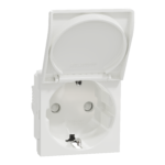 بريزة، جديد Unica، آلية، 2P + E، 16A، Schuko، مع قفل، لامع، غير معالج، أبيض شنايدر