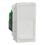 مفتاح بيانات، New Unica، آلية، RJ45، S/FTP، مستقيم، نقرة،  أبيض شنايدر