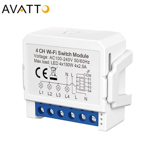 Avatto Mini Switch Powered by Tuya 3 Gang WiFi Smart Mini Controller Works with Google Alexa