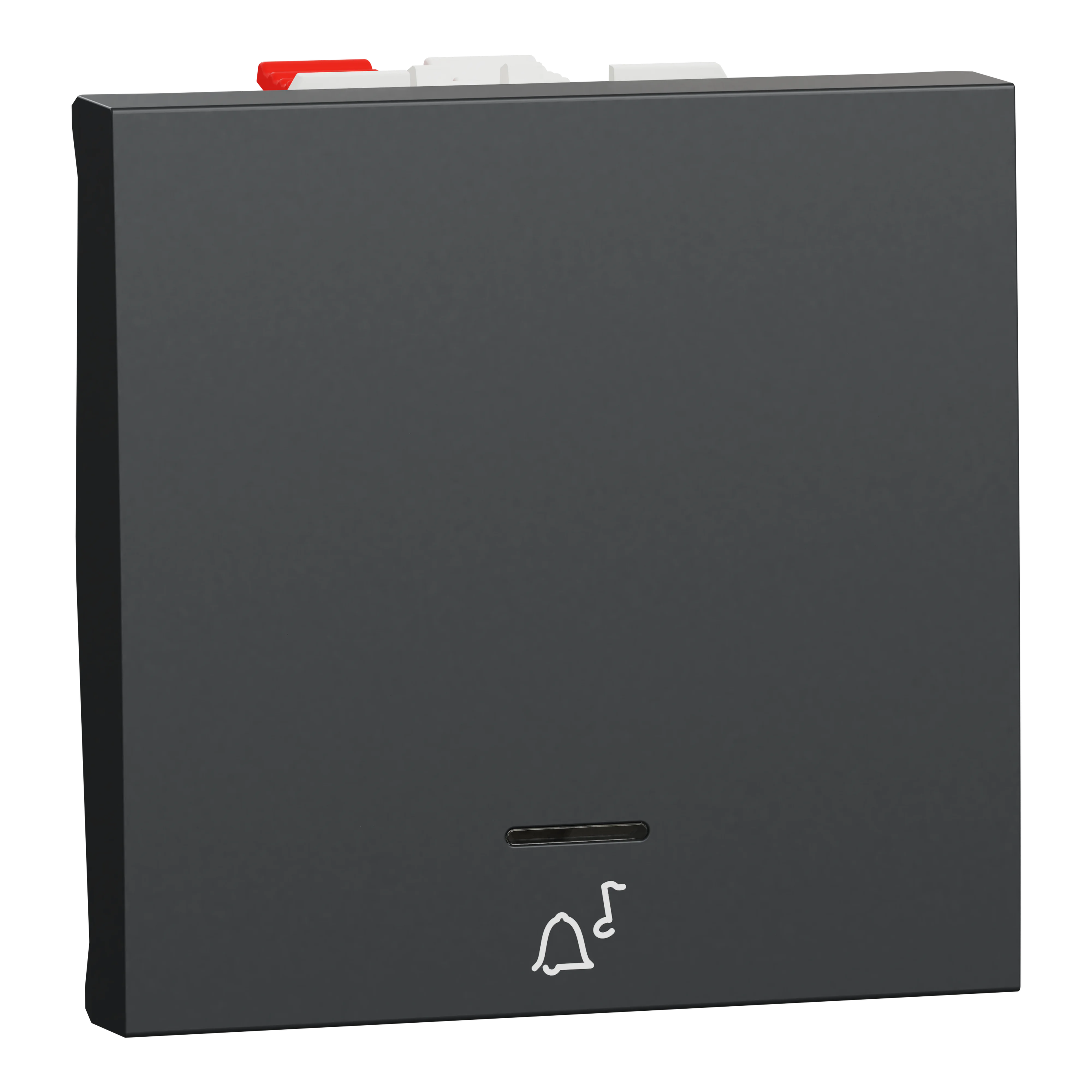 ⁦زر ضغط، جديد Unica، + لا يوجد زر ضغط، 10 أمبير، وحدتان، أطراف بدون براغي، مطلي، IP4X، أنثراسايت شنايدر⁩ - الصورة ⁦1⁩