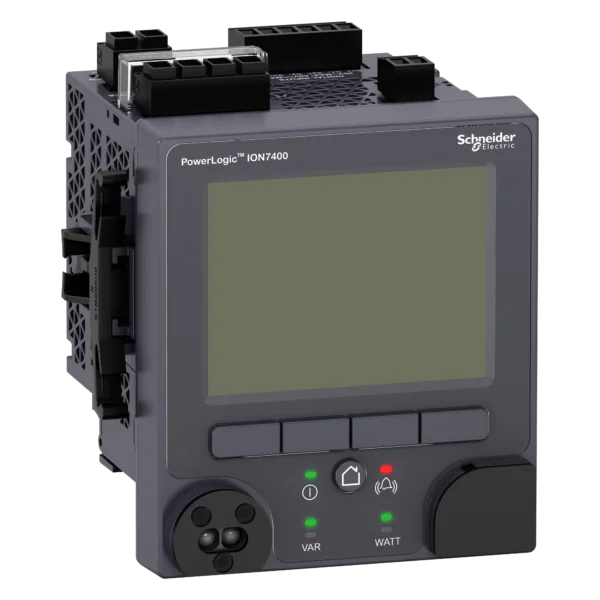 جهاز قياس جودة الطاقة، PowerLogic ION7400، قياسي، شاشة مدمجة، 512 ميجابايت، 256 ثانية/ثانية، THD، RVC
