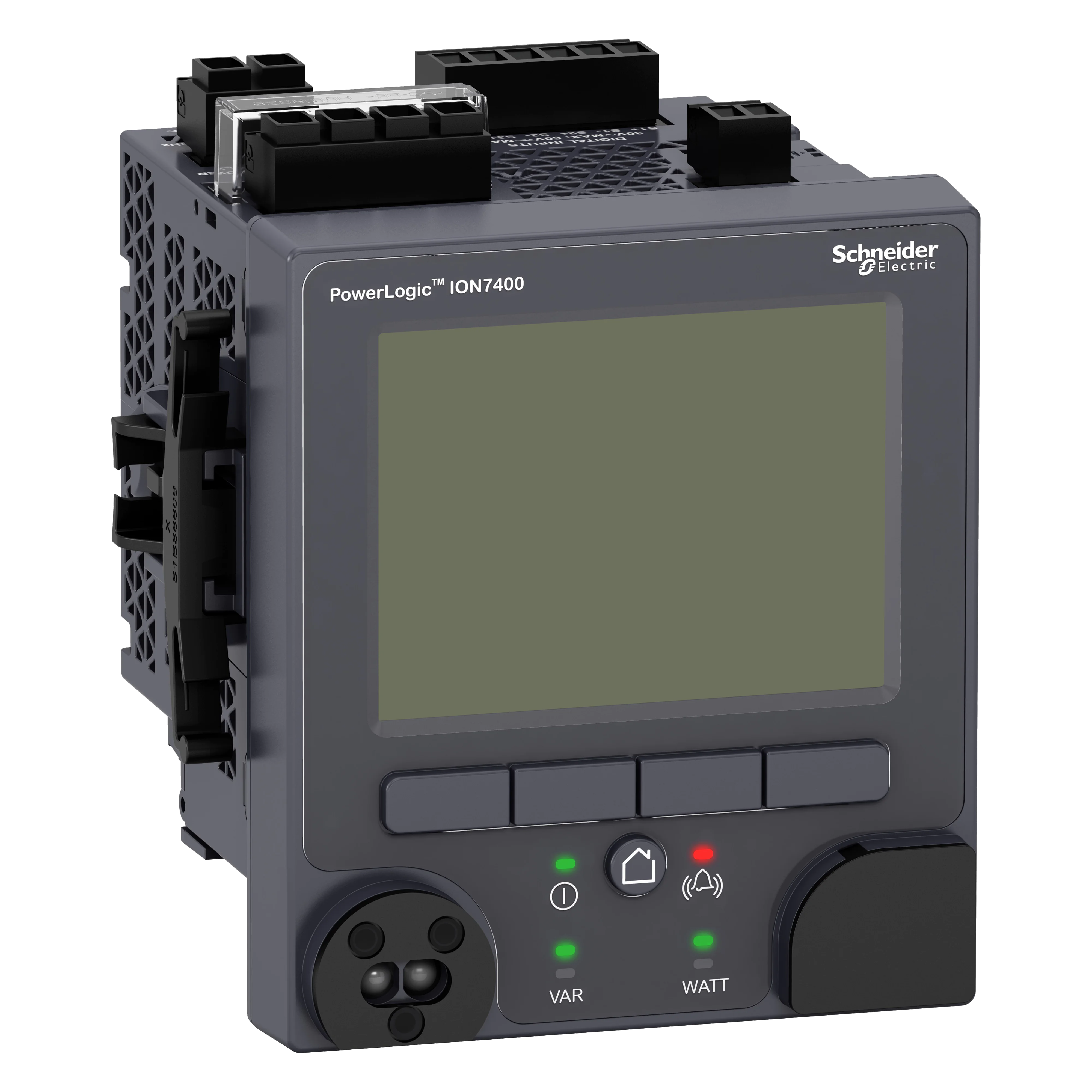 ⁦جهاز قياس جودة الطاقة، PowerLogic ION7400، قياسي، شاشة مدمجة، 512 ميجابايت، 256 ثانية/ثانية، THD، RVC⁩ - الصورة ⁦1⁩